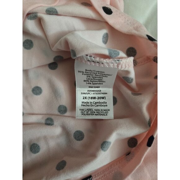 NWT Women’s Polka Dot Chemise Nightgown Size 2X (18W-20W)– Lace Trim Sleepwear - Picture 4 of 4
